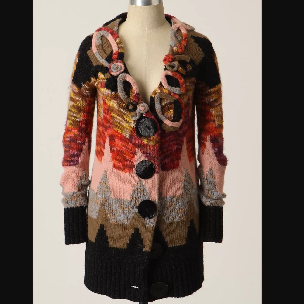 NWT Anthropologie LOOPS & ANGLES CARDIGAN MULTI S by Sleeping on Snow